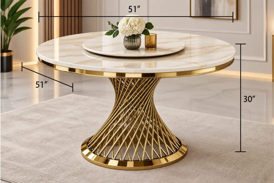 Marble-Look Dining Table 2