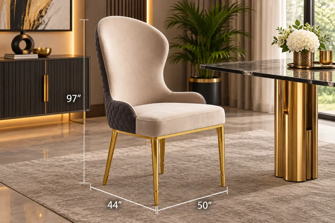 Modern Glass Dining Set with Gold & Chrome Base - Image 3