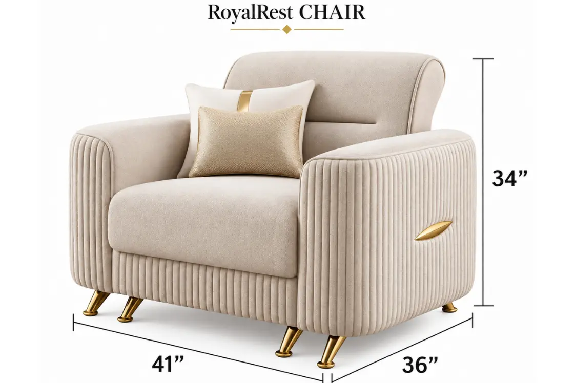 Velvet 3-Piece Sofa Set with Gold Accents 3